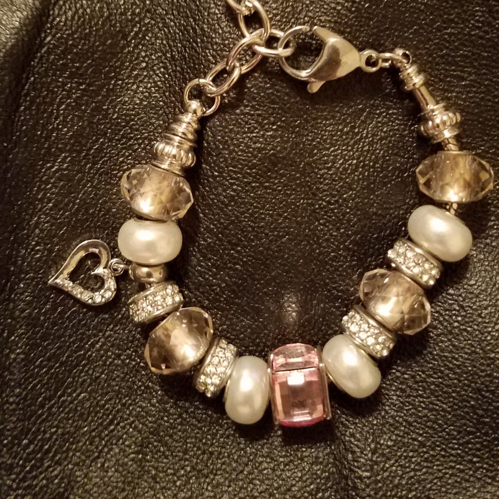 Boho Glass/bead/heart charm